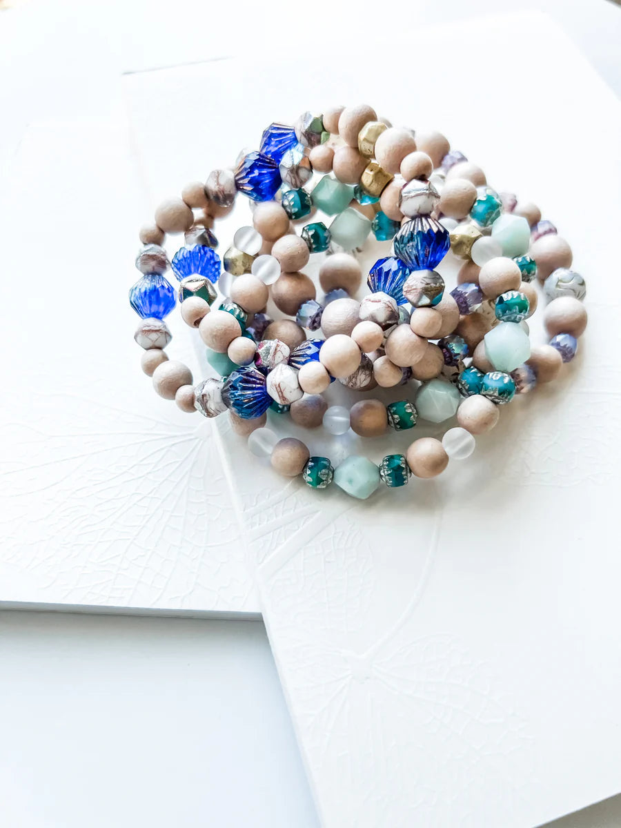 Spring Floral Rosewood Bracelets.