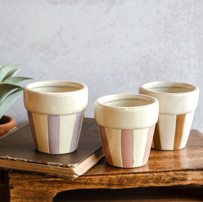 cute mini plant pots STRIPE MINI POT