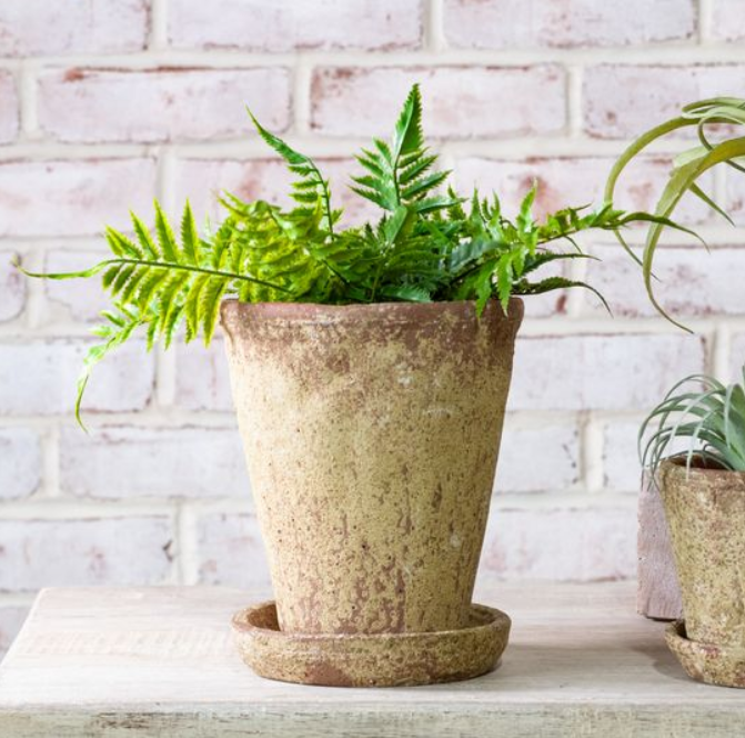 sand pots for plants 8.5"H DISTRESSED TER/SAND POT