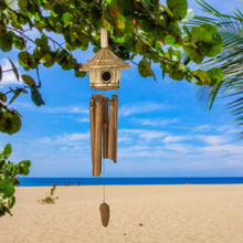 Thatched Roof Birdhouse Bamboo Chime.