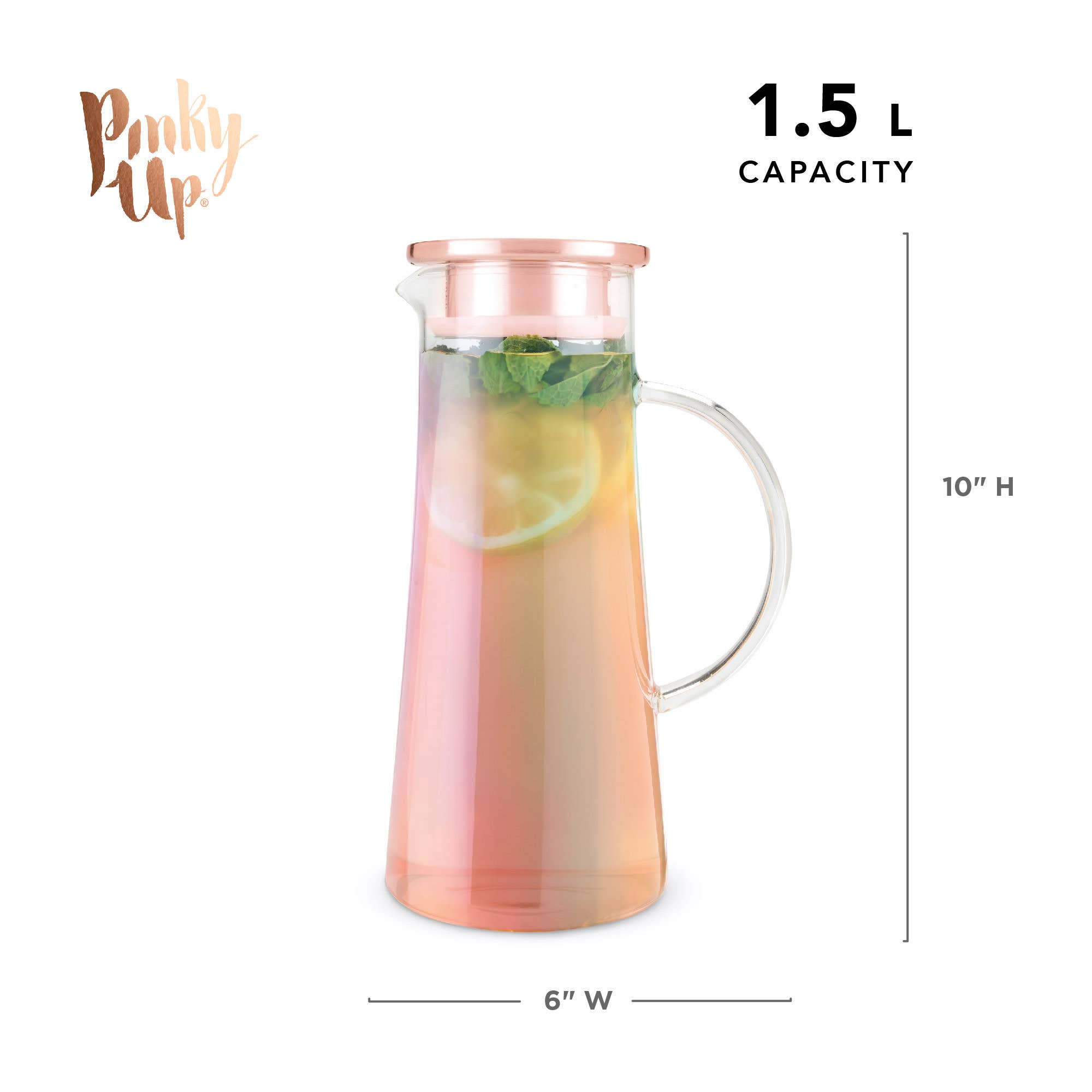 Charlie™ Iridescent Glass Iced Tea Carafe with Infuser 50oz