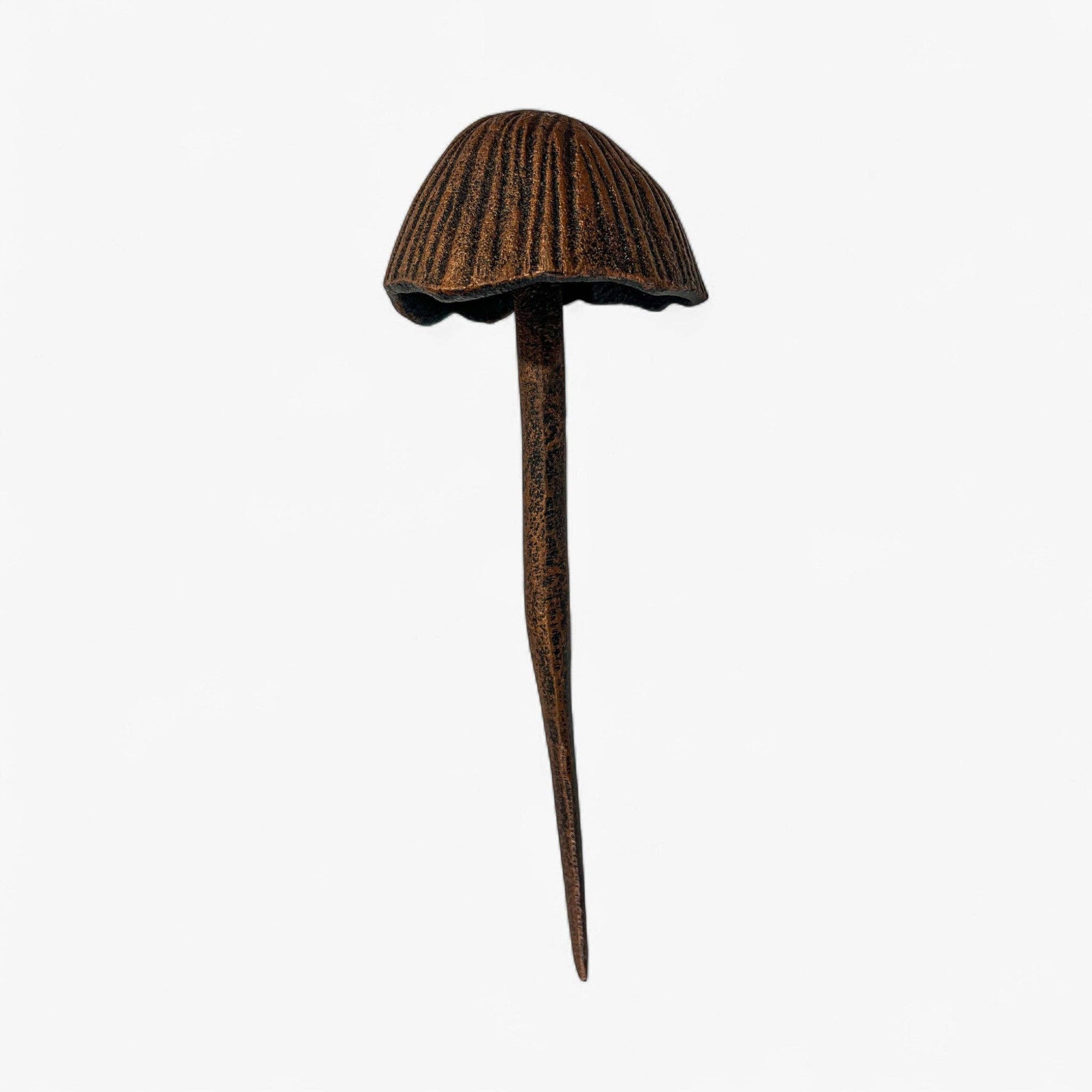Aged Copper Finish Mushroom Garden Stakes