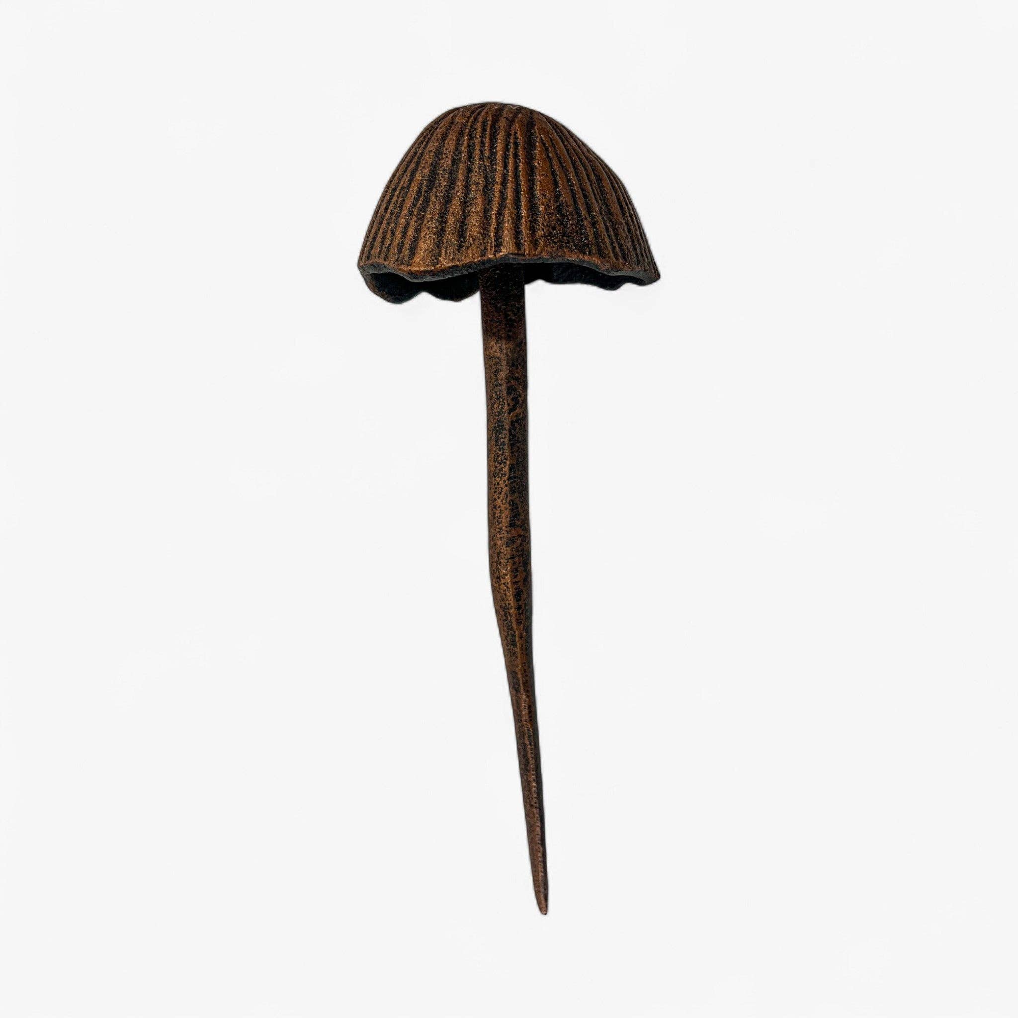 Aged Copper Finish Mushroom Garden Stakes