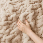 Soft Ruched 50x60" Throw Blanket, Tan