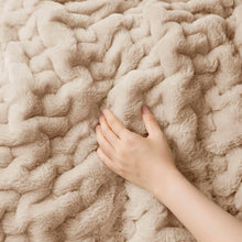Soft Ruched 50x60" Throw Blanket, Tan