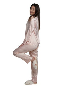 ASHLEY LONG MATTE SATIN  PAJAMAS