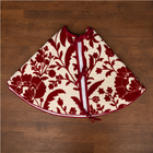 Crewelwork Red Floral Tree Skirt