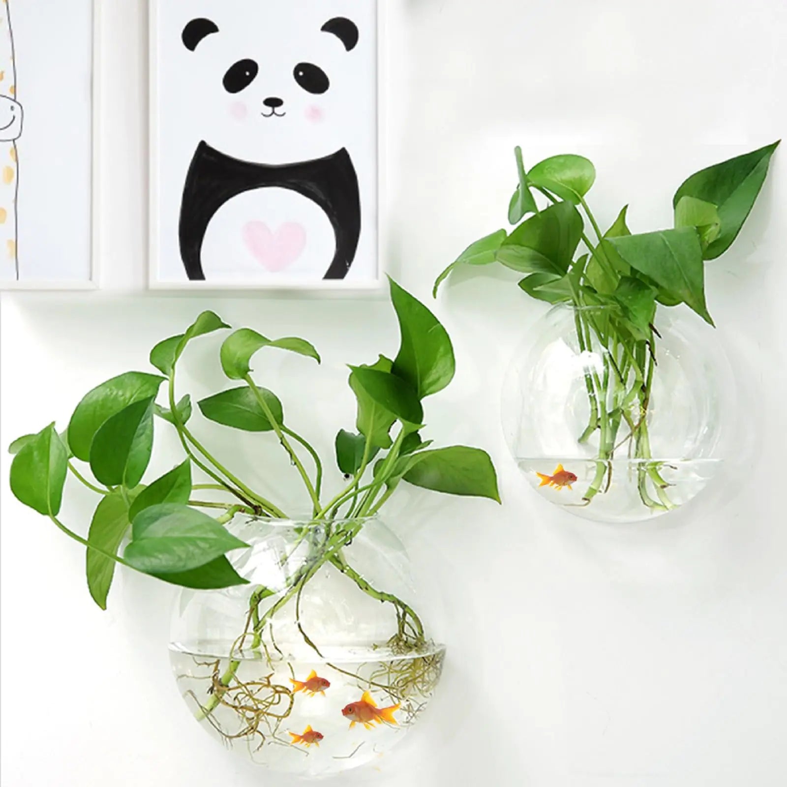 ACJRYO Wall Hanging Fish Tank 2 pcs Wall Mounted Bubble Fish Tank Transparency Fish Bowls Acrylic Hanging Aquarium Wall-Mounted Plant Pot Fish Tank for Succulent Plants Air Plant