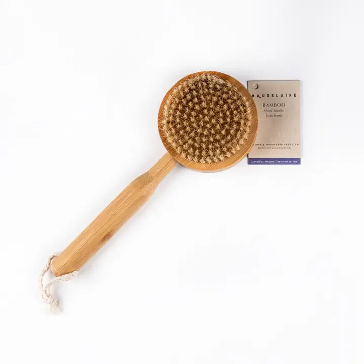 Bamboo 10" Short-Handle Bath Brush.