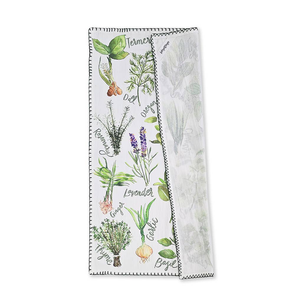 Herb Chart - Garden Herb Kitchen Tea Towel