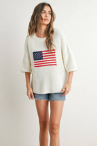 Flag Print Knit Sweater
