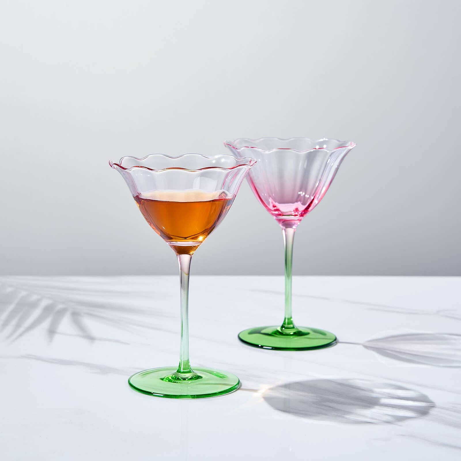 Tulip-Shaped Champagne Coupe Glass | Set of 2 | 6 oz.