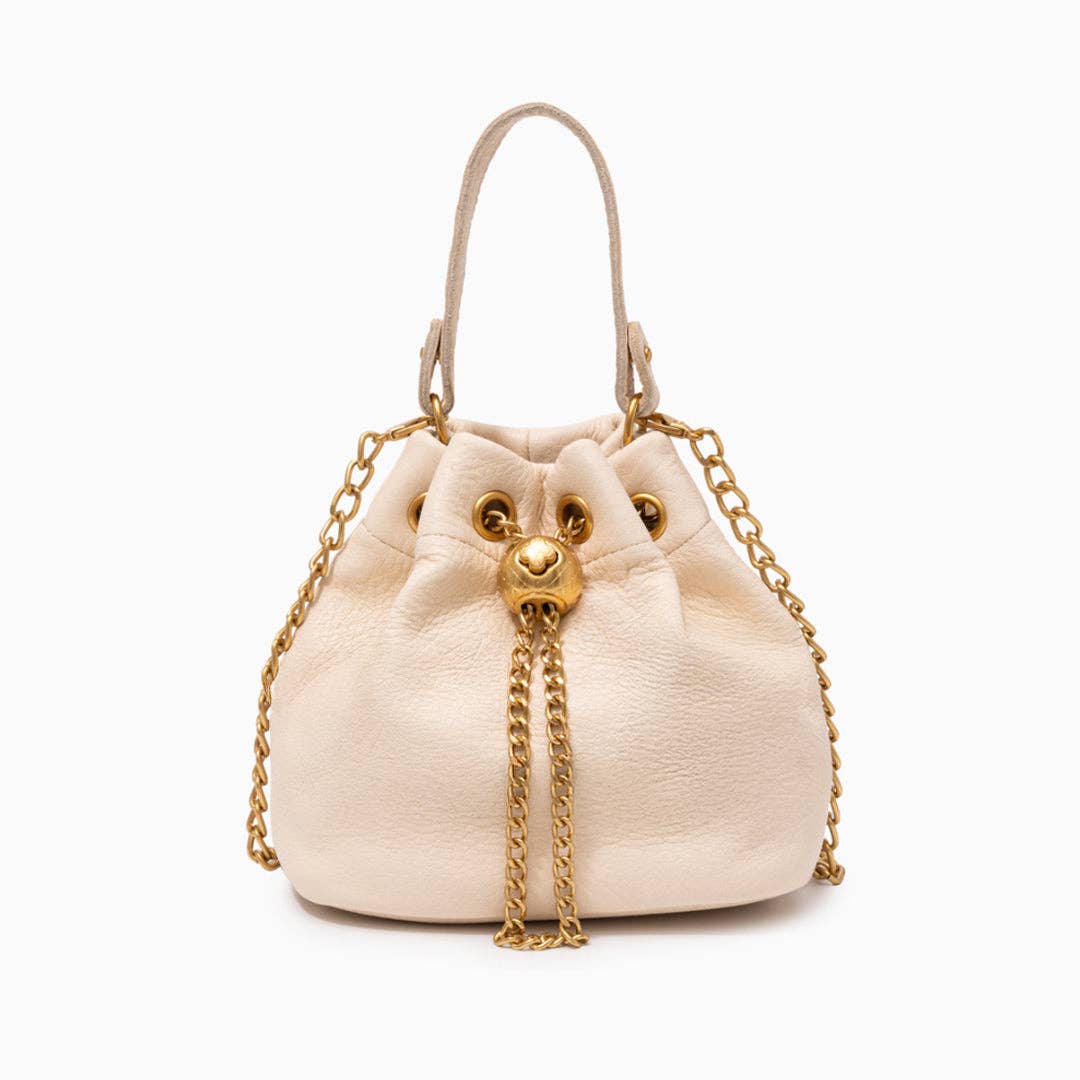 Sameera Leather Drawstring Handbag