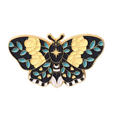 Floral Moth Butterfly Enamel Pins - Beautiful brooch pins