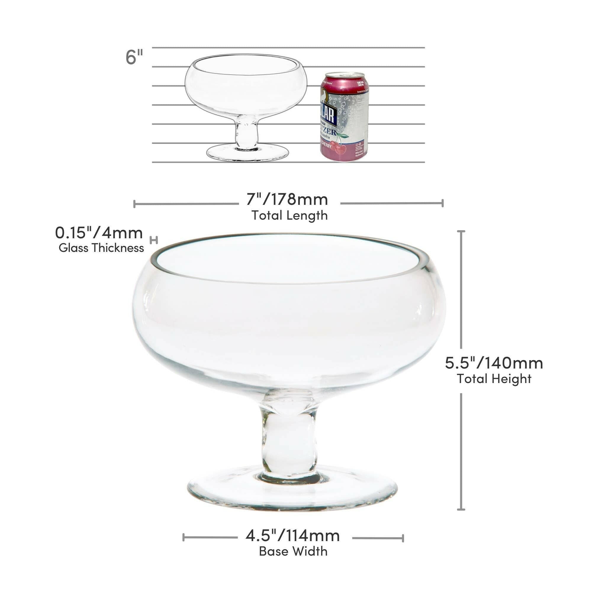 7"D Belfast Compote Glass Vase.