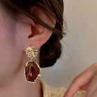 PLEATED GEOMETRIC FRENCH VINTAGE EARRINGS