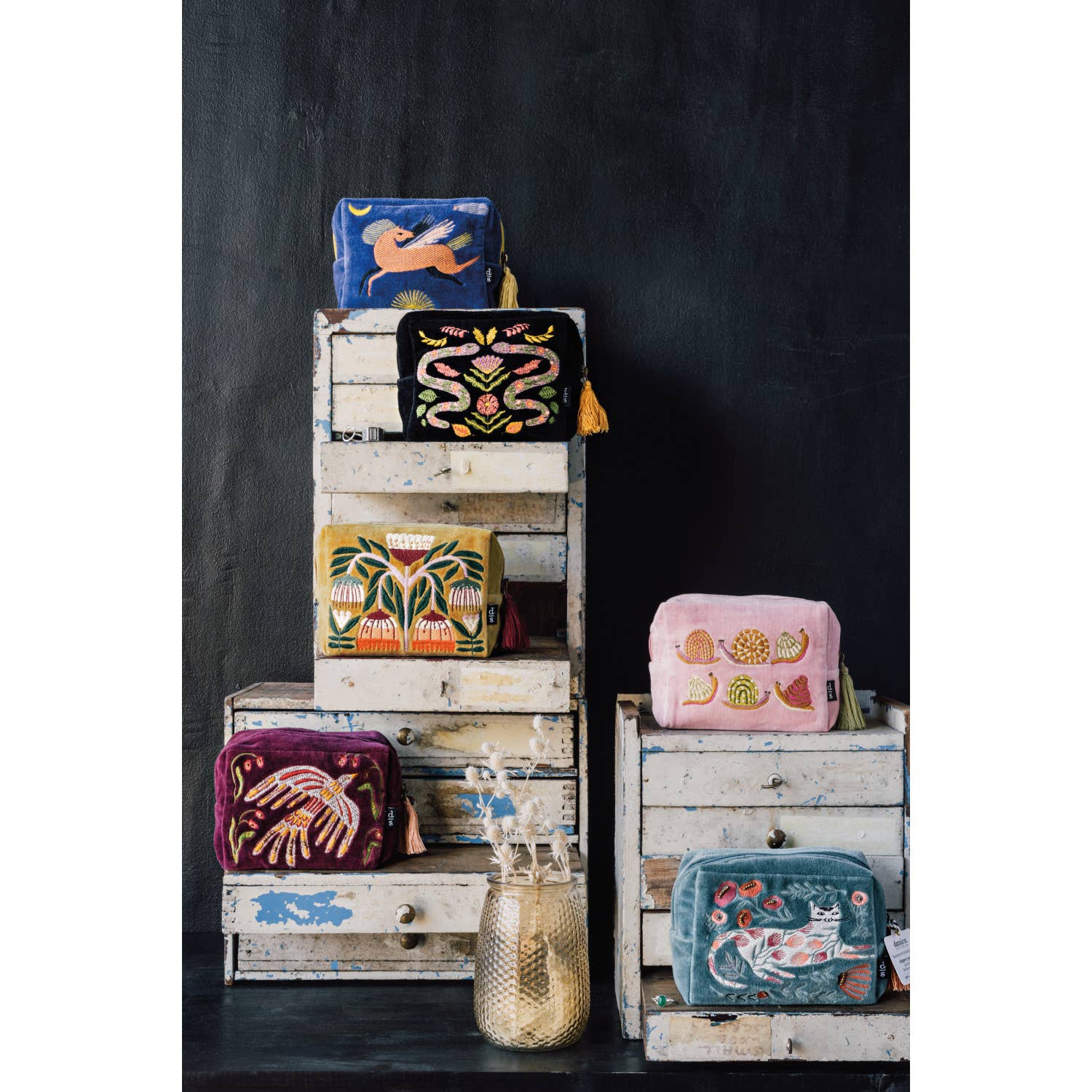 Catbloom Embroidered Pouch.