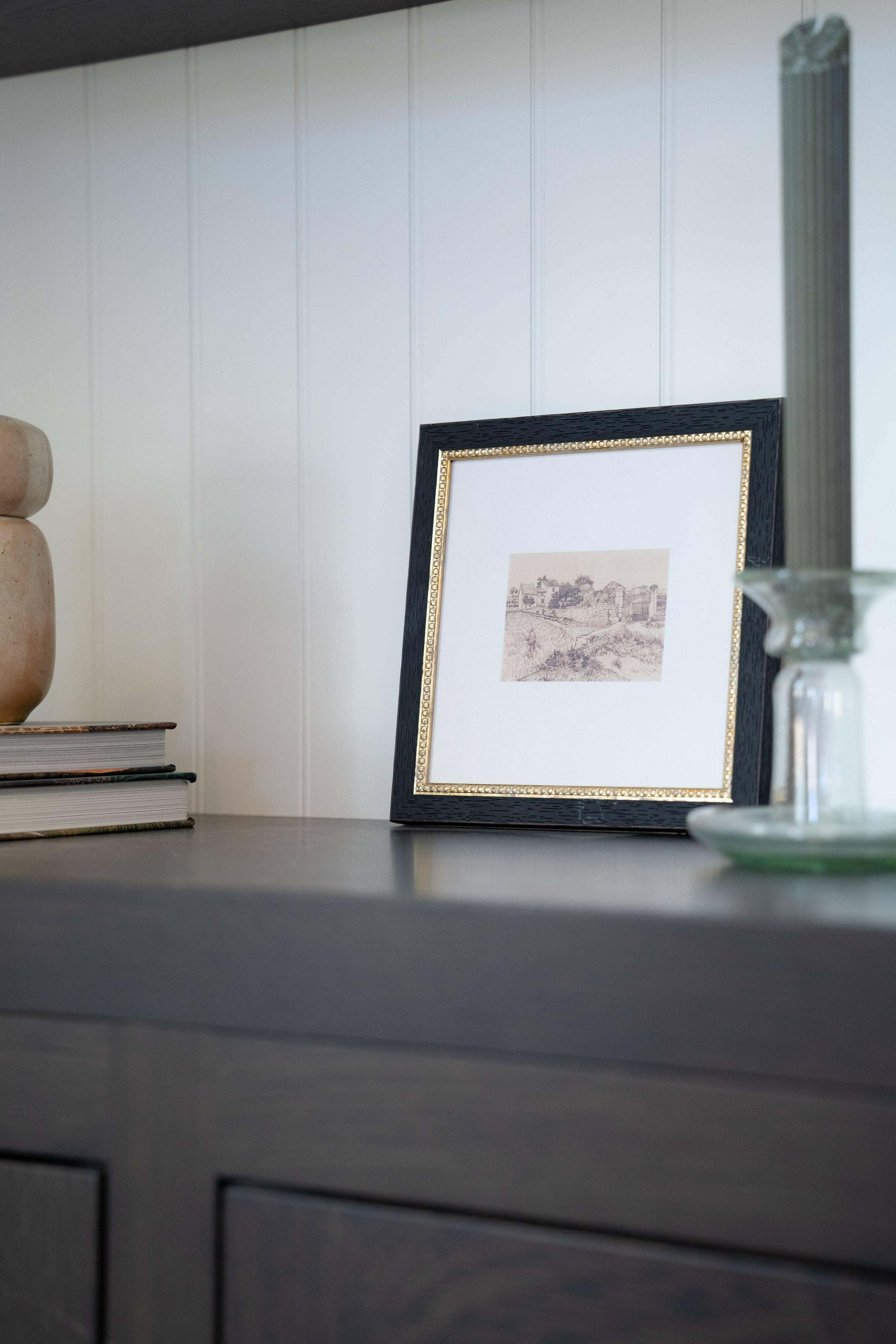 Tuscan Village Framed Antique Art.
