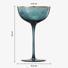Colored Coupe Art Deco Glasses | Set of 6 | 7.3 oz Classic
