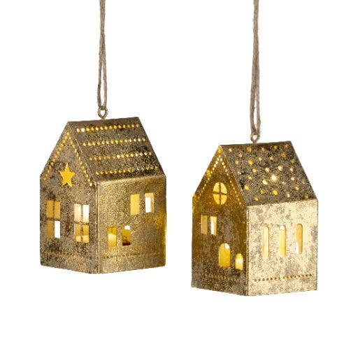 Gold Foil Metal House Ornament