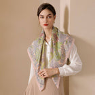 Vintage French Print Scarf – 90cm Silk Feel Square_CWASC0172