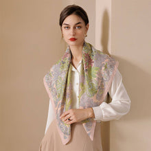 Vintage French Print Scarf – 90cm Silk Feel Square_CWASC0172