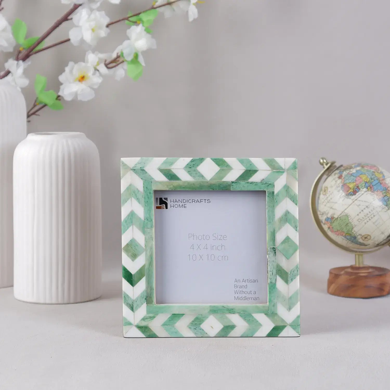 Picture Frames Taj Pattern Bone Inlay, 4" x 4"
