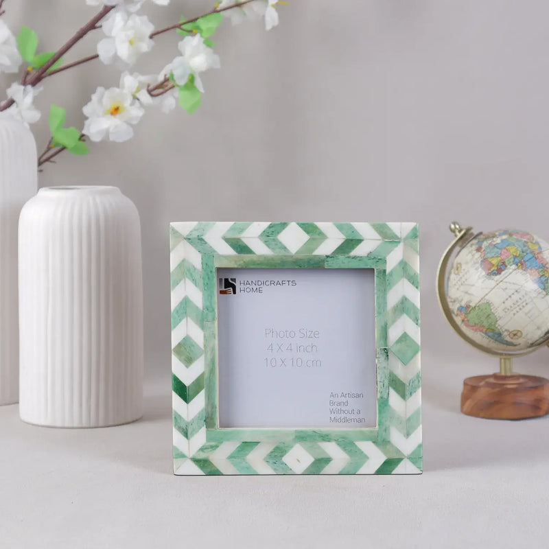 Picture Frames Taj Pattern Bone Inlay, 4" x 4"