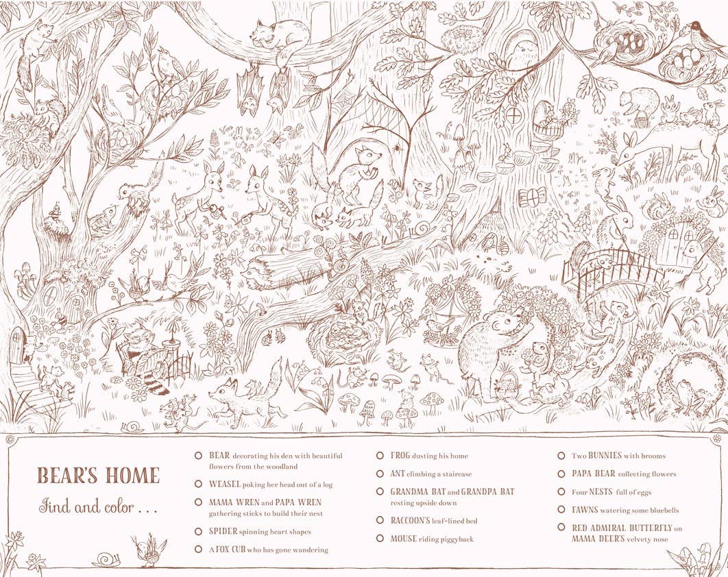 Brown Bear Wood: A Search-and-Find Coloring Book