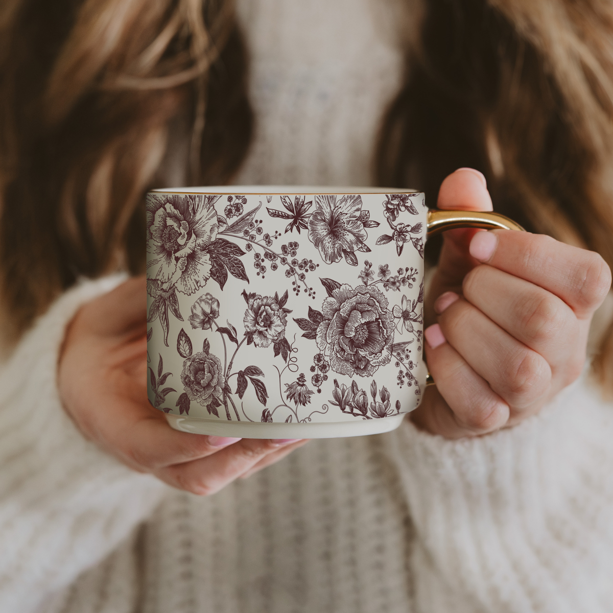 Brown Delft Coffee Mug