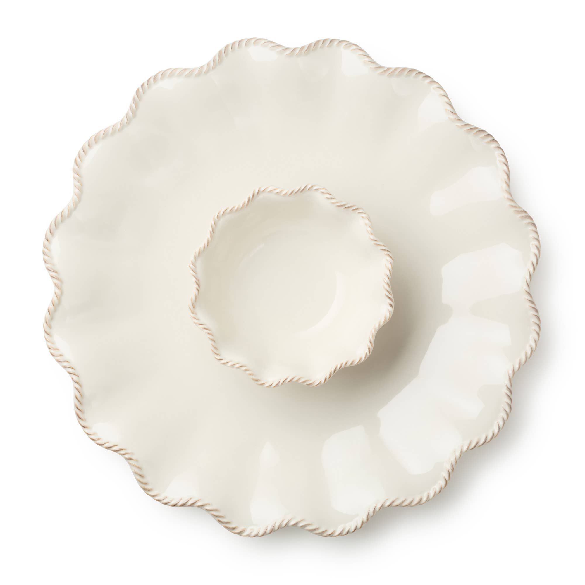 Heritage Chip & Dip Set 2pc – Classic 15" Stoneware Charm