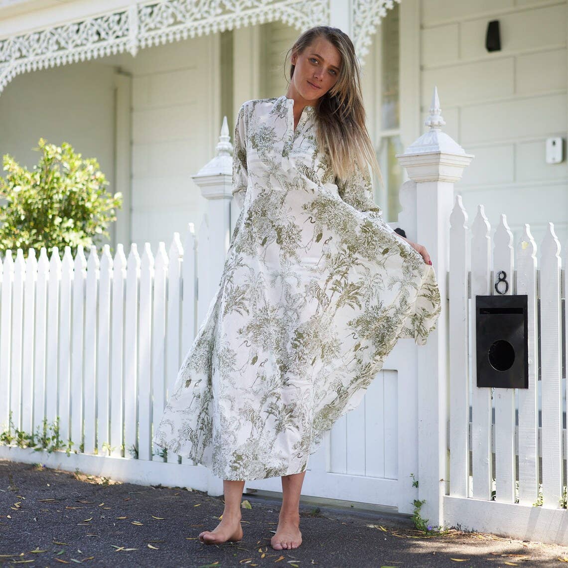 Umbrella ‘Timeless Tranquility’ Cotton Maxi Dress