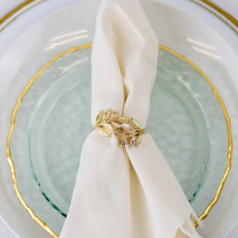 Laurel Wreath Napkin Ring   Matte Gold   2"