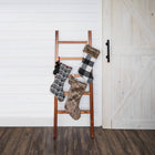 Luxe Faux Fur Christmas Stocking with Fur Pom-Poms