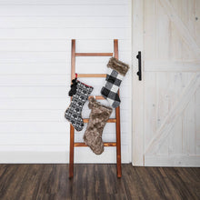 Luxe Faux Fur Christmas Stocking with Fur Pom-Poms