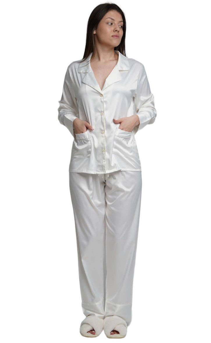 ASHLEY LONG MATTE SATIN  PAJAMAS