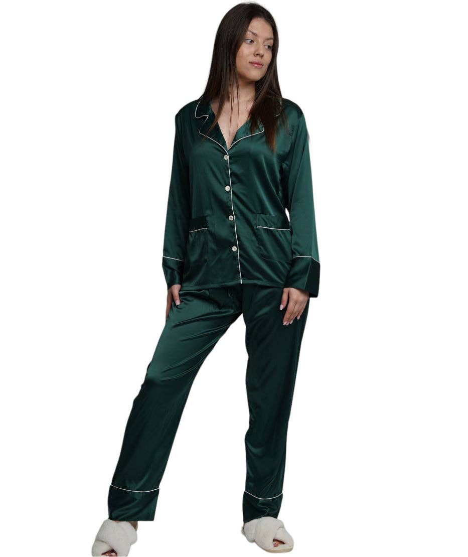 ASHLEY LONG MATTE SATIN  PAJAMAS