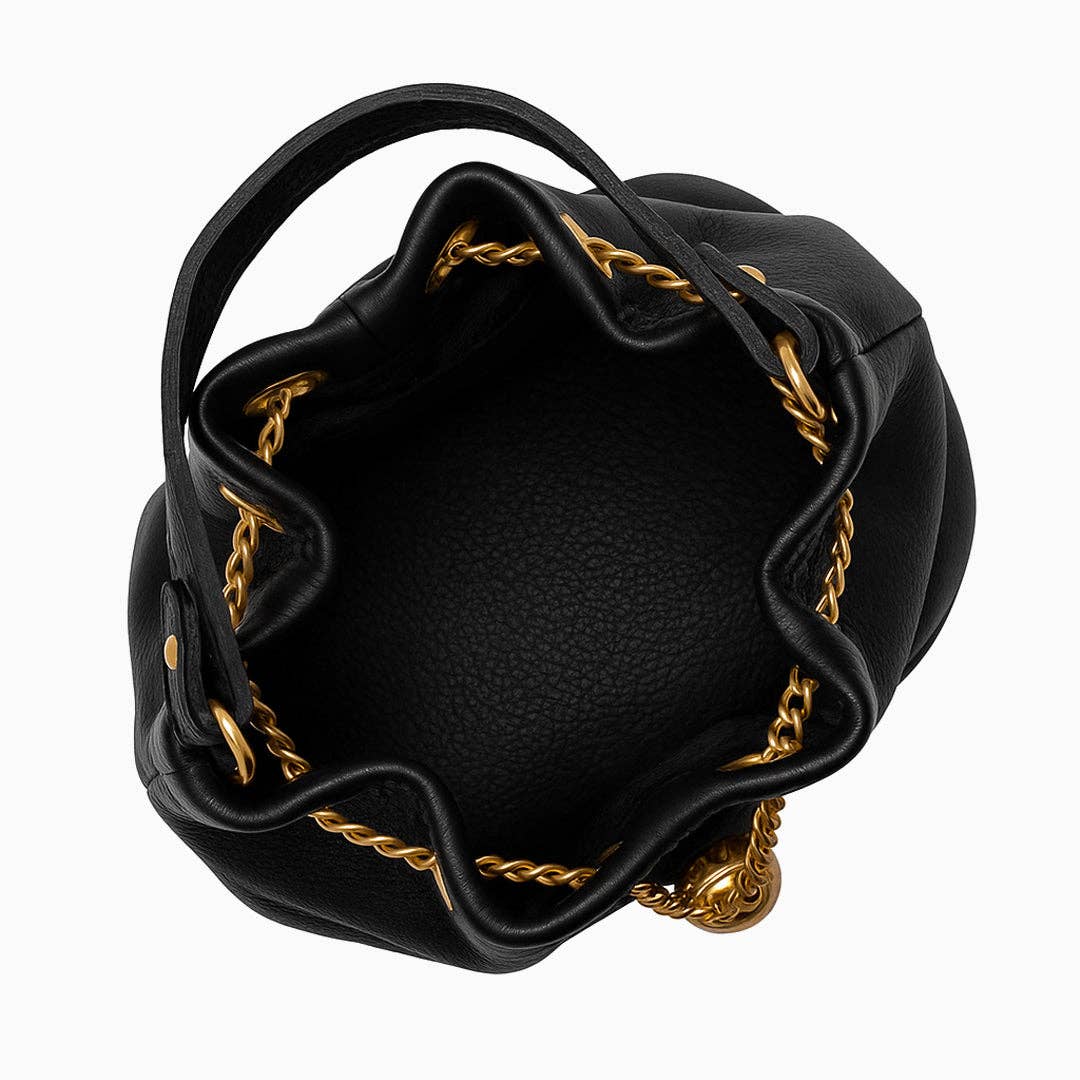 Sameera Leather Drawstring Handbag