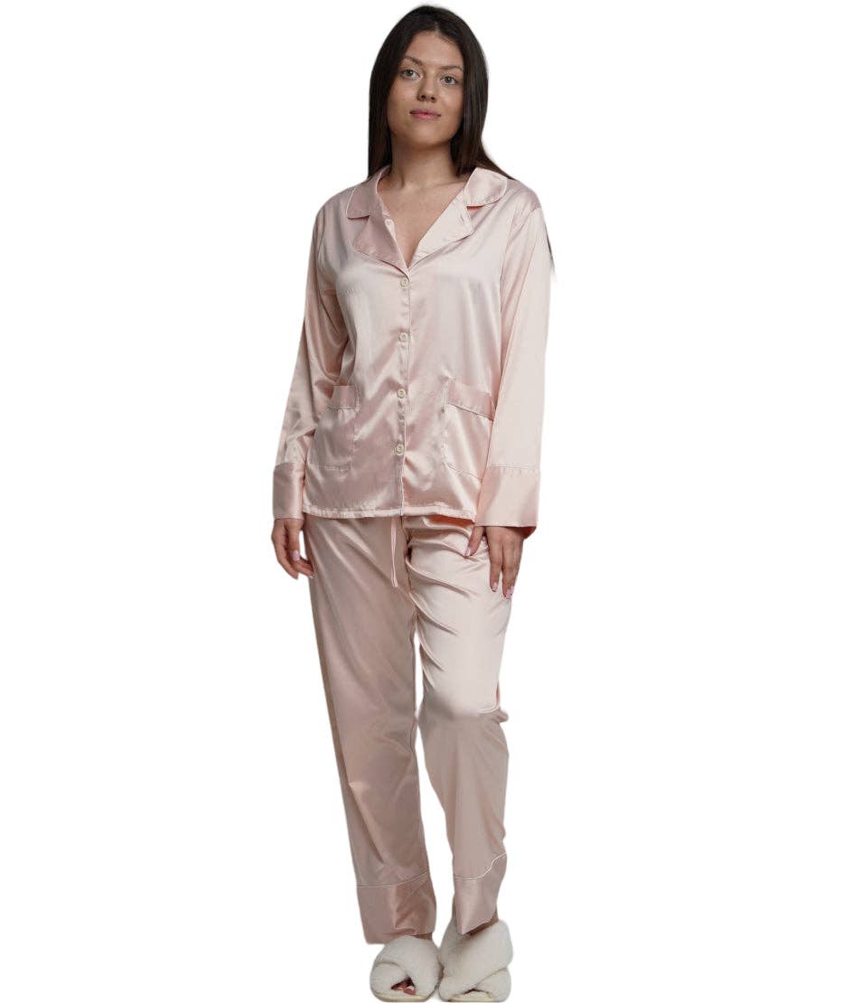 ASHLEY LONG MATTE SATIN  PAJAMAS