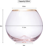 Set of 2 Blush Pink & Gilded Rim Wine Glass,18oz Glasses