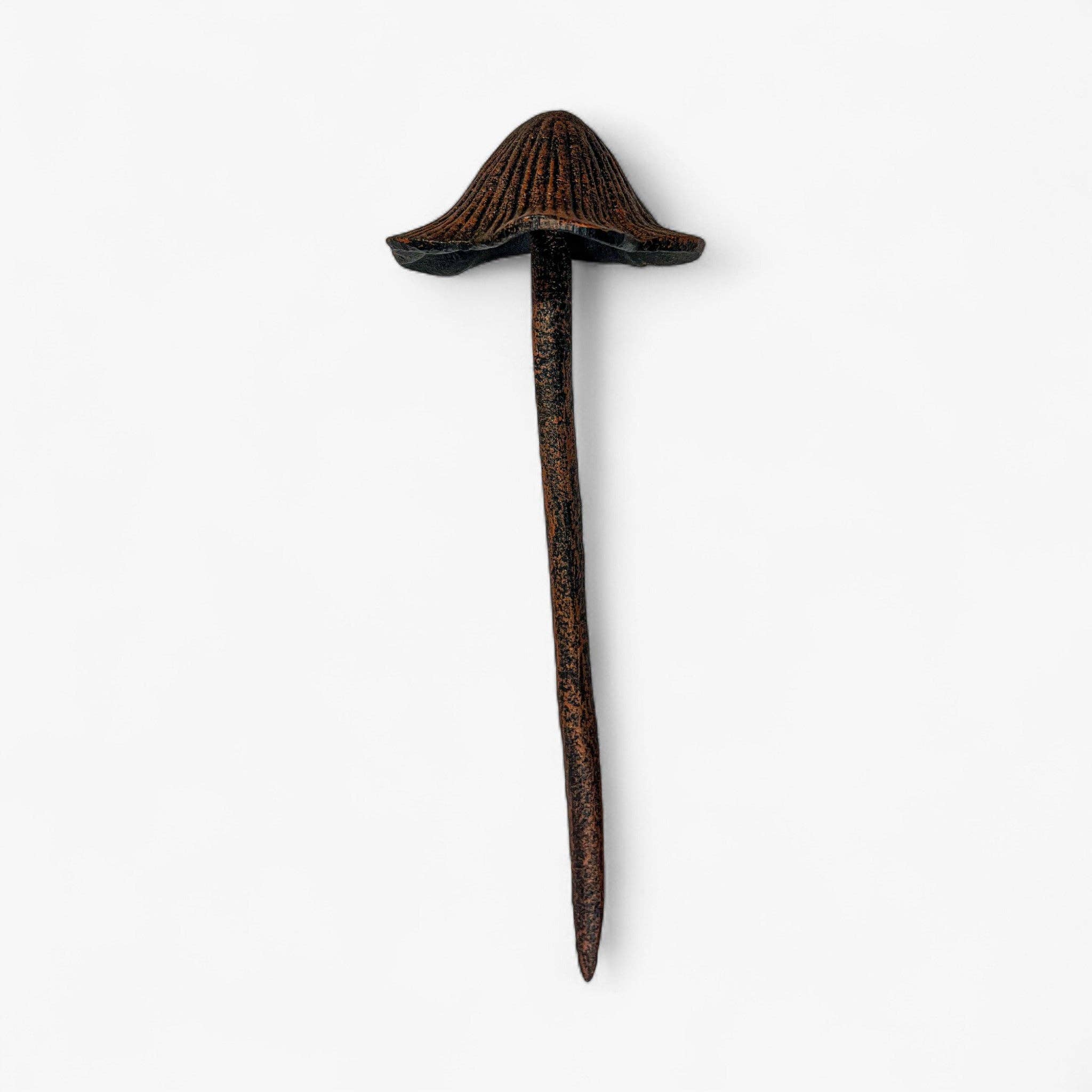 Aged Copper Finish Mushroom Garden Stakes