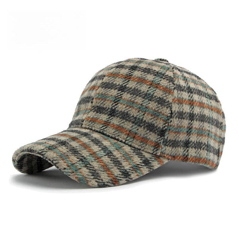 Structured Plaid Baseball Cap
