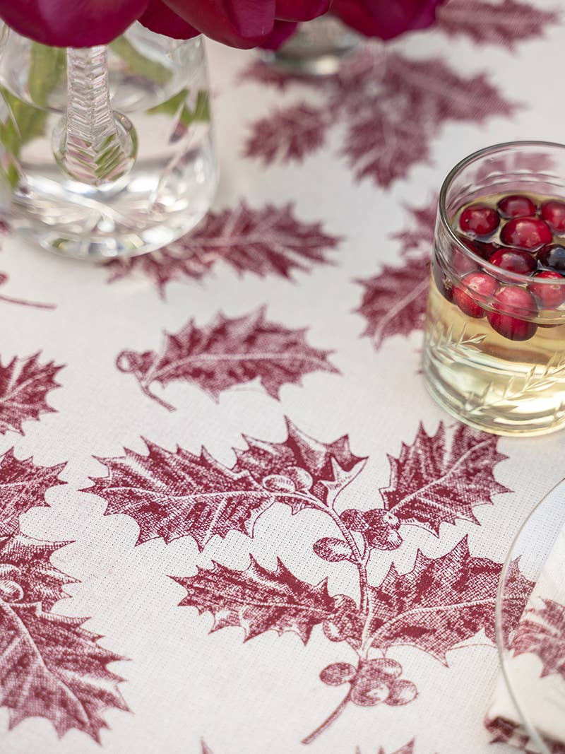 Holly Toile Tablecloth - Red