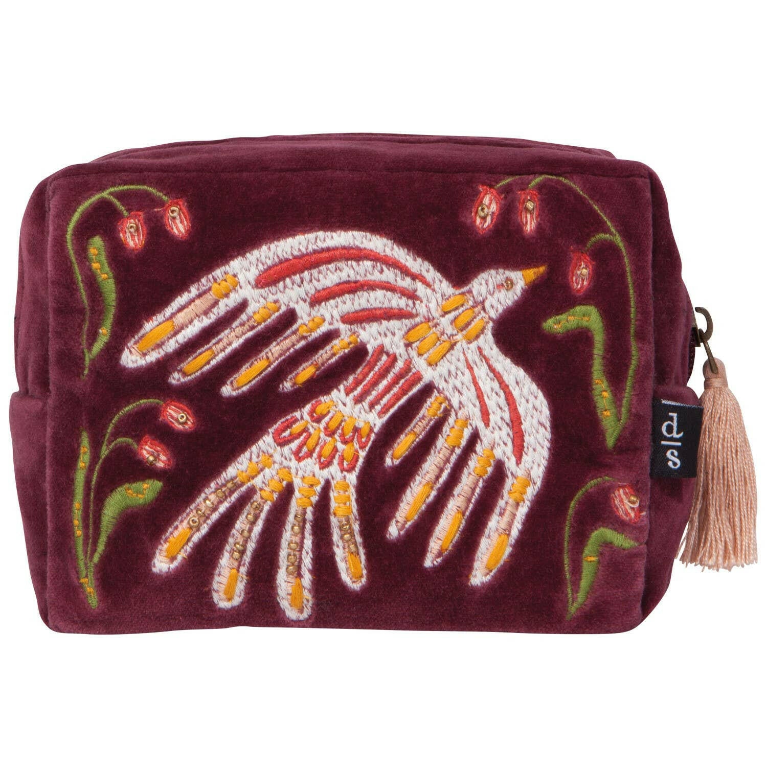 Plume Embroidered Pouch.