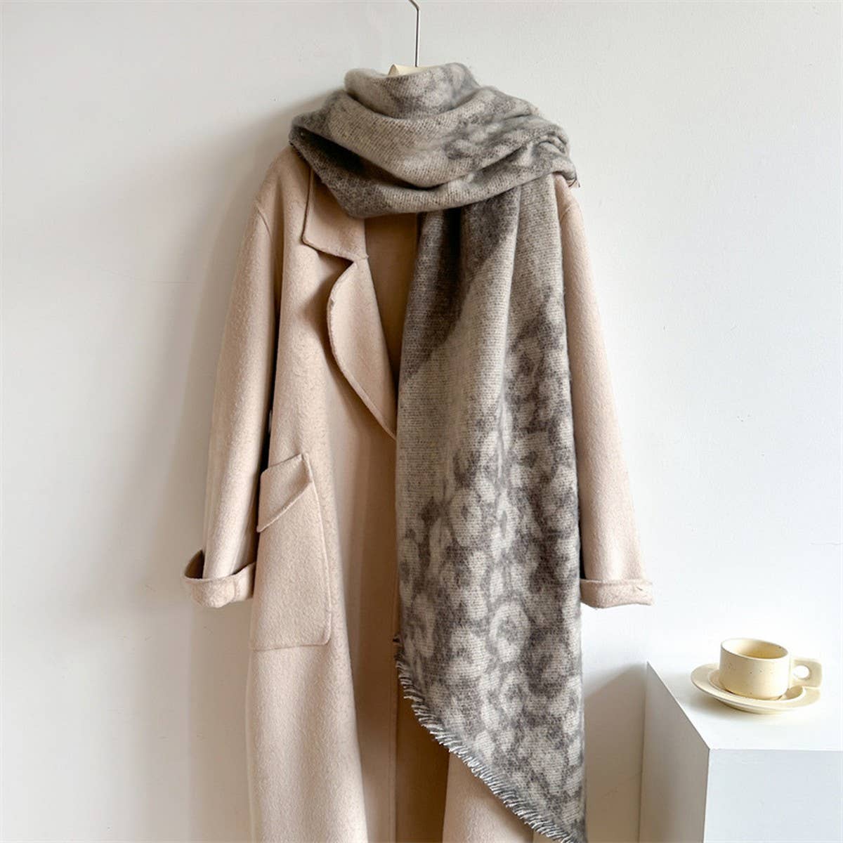 Leopard Print Fuzzy Scarf