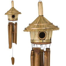Thatched Roof Birdhouse Bamboo Chime.