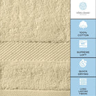 Luxury Hand Towels Turkish Cotton for Hotel Spa 16x30 inch 6 Pack Beige Color.