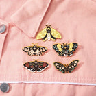 Floral Moth Butterfly Enamel Pins - Beautiful brooch pins