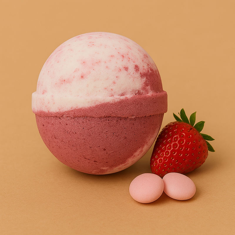 Flora Bath Bomb - Strawberry Milkshake.