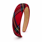 Satin Plaid Piped Headband